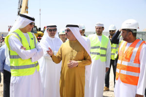 H.E. Saeed Mohammed Al Tayer, MD & CEO of DEWA, at a construction site