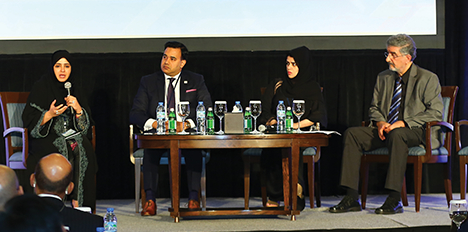 L-R: Anwaar Al Shimmari, Nesar Reza Khan, Nawal Al Hanaei, Roxy Binno