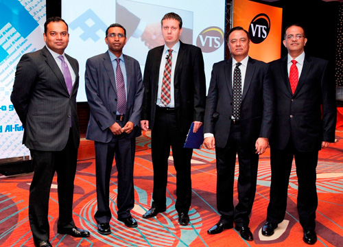 (From left to right) Fazal Rashid, Managing Director, VTS Gulf- FZCO, Murali S, Acting Managing Director, Al-Futtaim Engineering, Cyprian Estemberg, Corporate Product Manager, Dawood Bin Ozair, Senior Managing Director, Electronics, Engineering & Technologies, Al-Futtaim Group and Rajesh Devidas Bhatia, Divisional Manager, AC  Division, Al-Futtaim Engineering, at the event to introduce VTS Clima products.