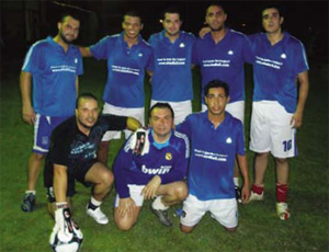 Adib with his mates in the Emicool football team