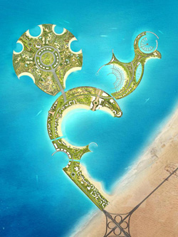 Artist impression of Al Marjan Island