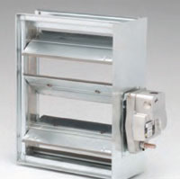 An airfoil multipleblade smoke damper