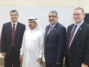 Dr Walid Chakroun, ASHRAE Kuwait, Prof Rashed Al Amari of Qatar University, Hassan Sultan and William Bahnfleth, ASHRAE President