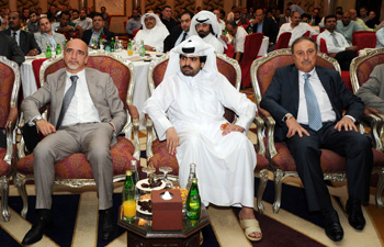 Above, from left to right: Dr Fabrizio Rossi, Managing Director, IRSAP Group; H.E. Sheikh Naif Bin Suhaim Al Thani; Dr Marcus George, CEO / Partner, Consortium Trading and Contracting Co.