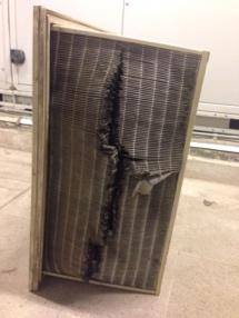 Figure 2: Abandoned used air filters in healthcare facilities waiting for appropriate disposal